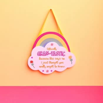 Image of Cheerful Rainbow Hanging Plaque - Gran-Tastic