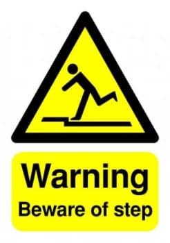 Image of Extra Value A5 PVC Safety Sign - Beware of Step