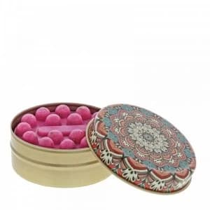 Image of Teal and Orange Floral Kaleidoscope with Pomegranate Soap