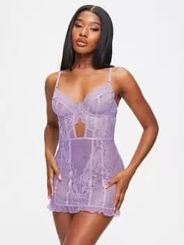 Image of Ann Summers Bodywear Sweetheart Babydoll - Bright Purple, Bright Purple, Size L, Women