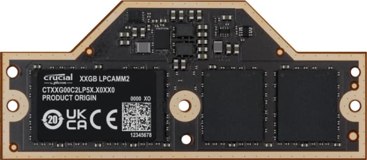 Image of Crucial Crucial CT32G75C2LP5X memory module 32GB 1 x 32GB LPDDR5X 7500 MT/s 262-pin LPCAMM2 CT32G75C2LP5X