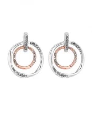 Image of MOOD Two Tone Crystal Ring Drop Earrings
