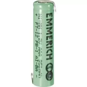 Image of Emmerich Micro ZLF Non-standard battery (rechargeable) AAA Z solder tab NiMH 1.2 V 950 mAh