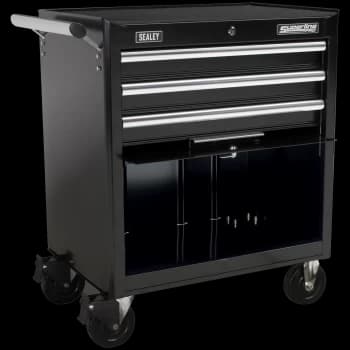 Image of Sealey Superline Pro 3 Drawer Heavy Duty Roller Cabinet Black