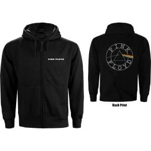 Image of Pink Floyd - Circle Logo Mens Large Zipped Hoodie - Black