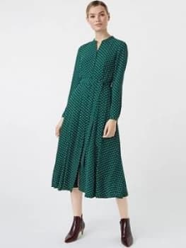 Image of HOBBS Tarini Dress - Green/Ivory, Green Ivory, Size 8, Women