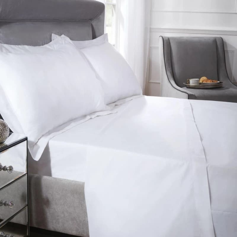 Image of Emma Barclay 400 Thread Count Cotton - Flat Sheet Flat Sheets Single White 39308401010