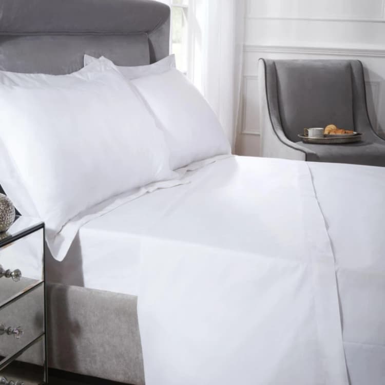 Image of Emma Barclay 400 Thread Count Cotton - Flat Sheet Flat Sheets Single White 39308401010