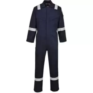 Image of Portwest FR21NARM - sz M Flame Resistant Super Light Weight Anti-Static Coverall 210g - Navy