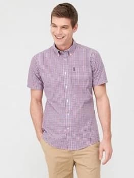 Image of Barbour Short Sleeved Gingham Shirt - Red, Size S, Men