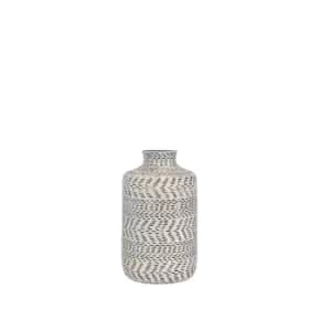 Image of Olivia's Mancini Textured Natural and Black Stoneware Vase