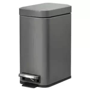 Image of Homcom 5L Steel Waste Pedal Bin - Grey