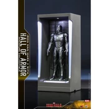 Image of Hot Toys Marvel Miniature Figure: Iron Man 3 - Iron Man Mark 2 (with Hall of Armor)