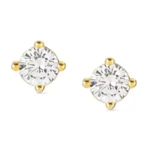 Image of Nomination Sentimental Gold Plated Round CZ Stud Earrings