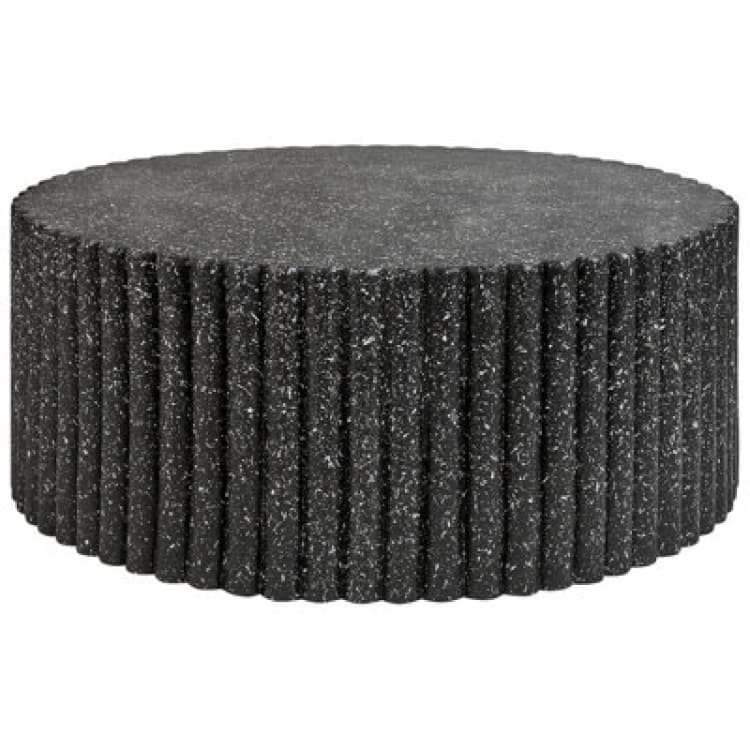 Image of Beliani Coffee Table Pozza Ii 106cm 106cm Terrazzo Effect Black Terrazzo