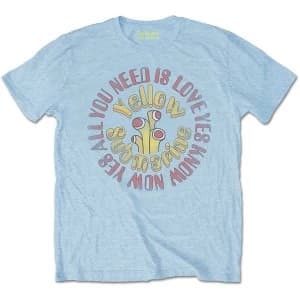 Image of The Beatles - Yellow Submarine AYNIL Circle Vintage Mens Large T-Shirt - Light Blue