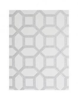 Image of Arthouse Luxe Origin White And Silver Wallpaper