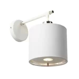 Image of Wall Light Silver Metallic Lining Shade White/Polished Nickel LED E27 40W