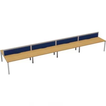 Image of 10 Person Double Bench Desk 1400X780MM Each - White/Oak