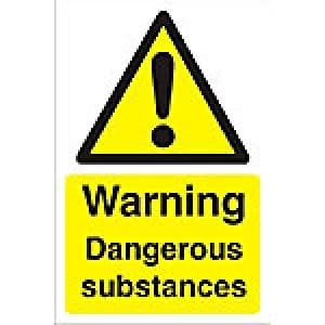Image of Warning Sign Dangerous Substances Fluted Board 60 x 40 cm