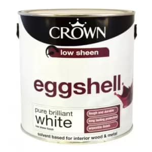 Image of Crown Eggshell Emulsion Paint, 2.5L, Pure Brilliant White