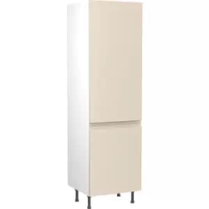 Image of Kitchen Kit Flatpack J-Pull Kitchen Cabinet Tall Fridge & Freezer 70/30 Unit Ultra Matt 600mm in Cashmere MFC