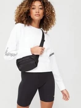 Image of Nike Pro Training Get Fit Fleece Sweat Top - White Size M Women