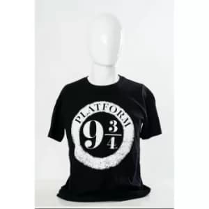 Image of Black Platform 9&3 Quarters Harry Potter Unisex T-Shirt Ex Ex Large