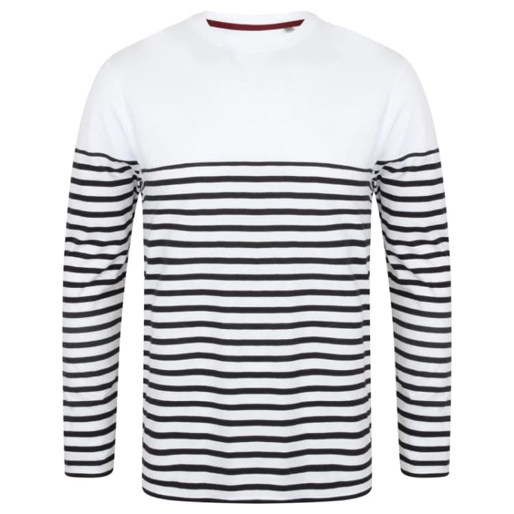 Image of Front Row Mens Long Sleeve Breton Stripe T-Shirt in Off-White Size: XS Off-White Male XS