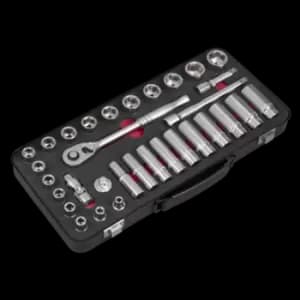 Image of Premier Socket Set 3/8"Sq Drive 32pc - Premier Platinum Series