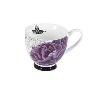 Image of Portobello by Inspire Peony Fine Bone China Footed Mug - Purple