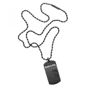 Image of Mens Diesel Black Ion-plated Steel Necklace