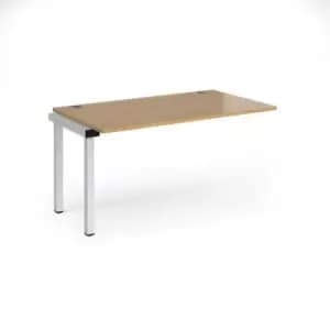 Image of Bench Desk Add On Rectangular Desk 1400mm Oak Tops With White Frames 800mm Depth Connex