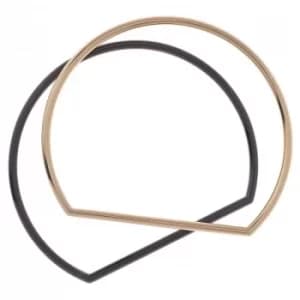 Image of Ladies Karen Millen Two-tone steel/gold plate Stirrup Double Bangle