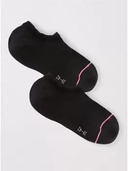 Image of Tommy Hilfiger 2 Pack Iconic Trainer Sock, Black, Size 9-11, Men