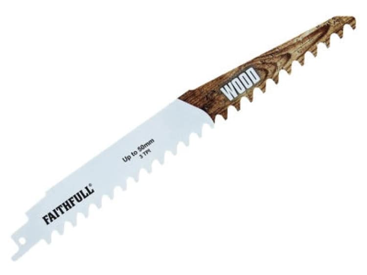 Image of Faithfull Faisbs1141Hm Wood Carbide Sabre Saw Blade 228mm X 3 Tpi Faisbs1141Hm