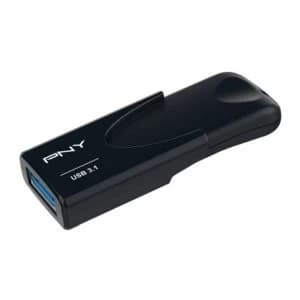 Image of PNY 64GB USB 3.1 Memory Pen Attache 4 Capless Sliding Design Black