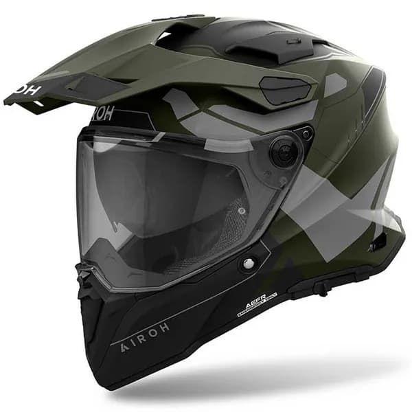 Image of Airoh Commander 2 Reveal Military Green Adventure Helmet Size S