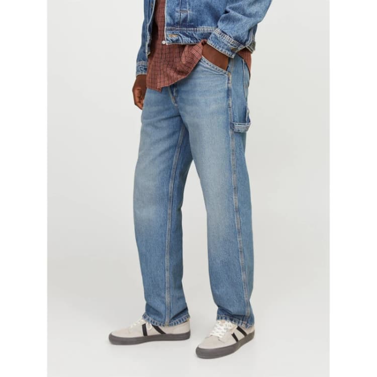 Image of Jack and Jones Mens Eddie Carpenter Jeans Blue Denim male 32W R