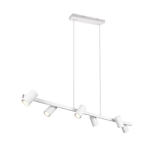 Image of Marley Modern 6 Light Bar Pendant Ceiling Light White Matt