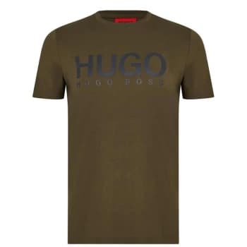 Image of HUGO Dolive Logo T Shirt - Green