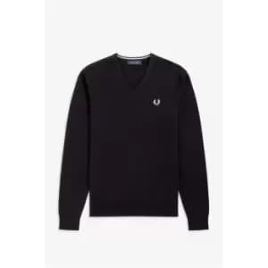 Image of Fred Perry V Neck Jumper - Black