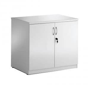 Image of Trexus Desk High Cupboard 800x600x730mm High Gloss White Ref I000732