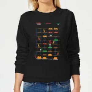 Image of Marvel Deadpool Retro Game Womens Sweatshirt - Black