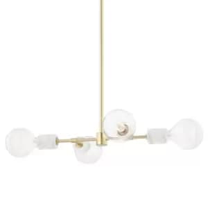 Image of Asime 4 Light Pendant Brass
