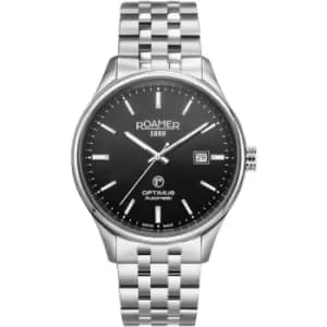 Image of Mens Roamer Stainless Steel Optimus Optimus Black Dial Steel Bracelet