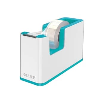 Image of WOW Tape Dispenser Incl. Tape for Convenient One-hand Operation White/Ice Blue - Outer Carton of 4