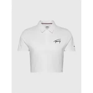 Image of Tommy Jeans Cropped Chest Signature Top - Cream