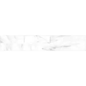Image of White Carrara Split Face Wall Tile 8 x 44.25cm - Bata
