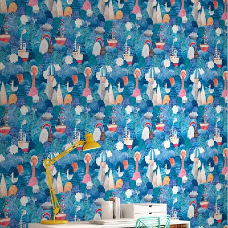 Image of Hoopla Walls Ships Ahoy Ocean Mix 10M Wallpaper